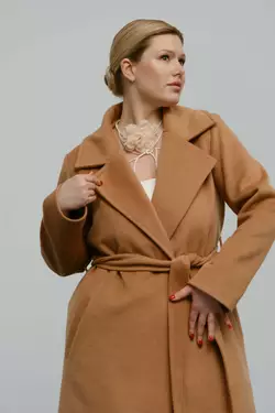 Пальто CLASSIC у кольорі кемел зимове утеплення